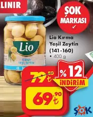 LİO KIRMA YEŞİL ZEYTİN (141-160) 400 G